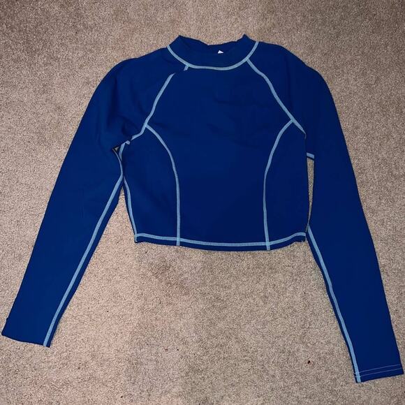 New Fabletics Yasmin Long Sleeve Crop Athletic Top Blue size M - Picture 4 of 7